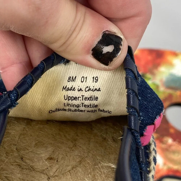 Jack Rogers 1960‎ Espadrille Loafer Flats Womens Size 8M Blue Floral Canvas Slip - Picture 10 of 12